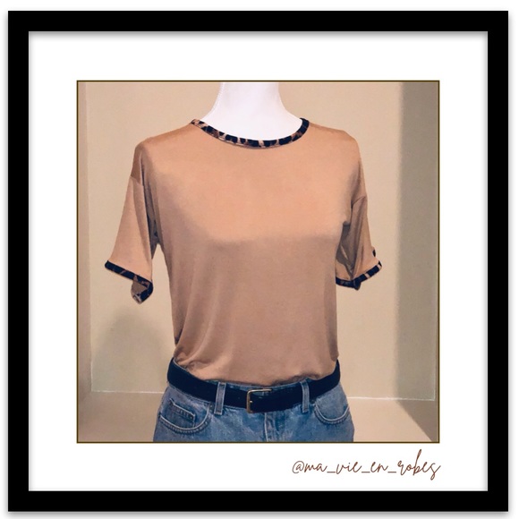 Fun Camel-Colored Leopard-Print Tee 🐪 🐆 - Picture 6 of 11